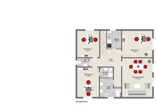 Obergeschoss mit Musterausstattung - 