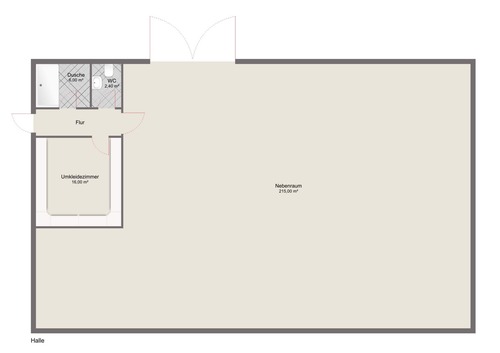 Halle mit Musterausstattung - 