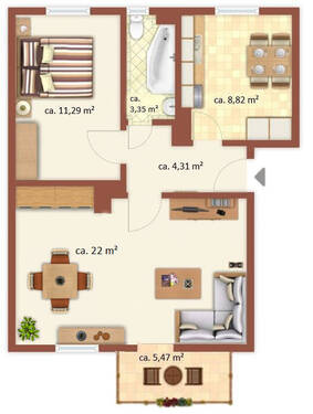 Bild 4 - Etagenwohnung mit 53,30 m&sup2; in Halle zur Miete