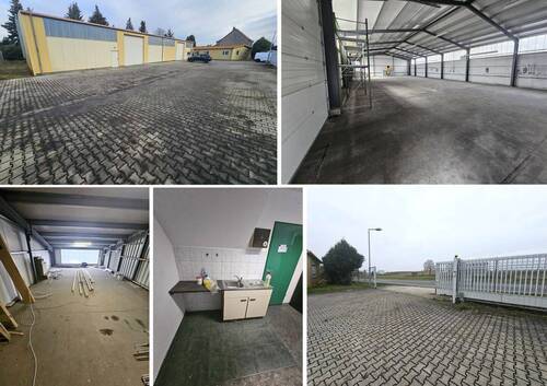 Bild 1 - Pfeilerfreie Lagerhalle mit 2 Rolltoren, Büro, Teeküche, WC & zusätzl. Freifläche