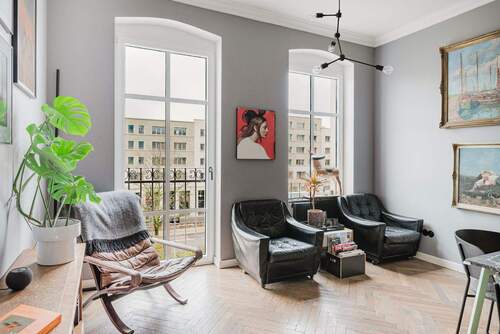 Wohnzimmer - Etagenwohnung mit 108,00 m&sup2; in Berlin zum Kaufen