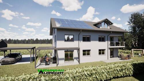 Visualisierung Süden - 5 Zimmer Doppelhaushälfte zum Kaufen in Raubling - Nicklheim