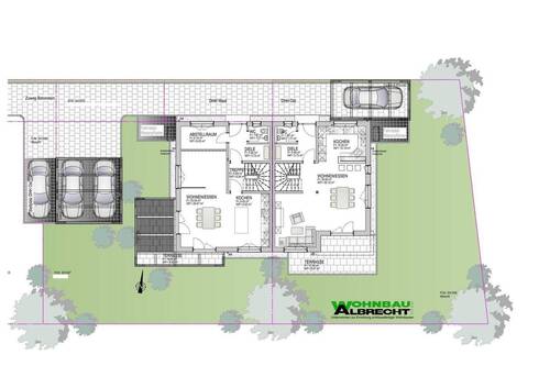 Aussenanlagen - Doppelhaushälfte mit 161,00 m&sup2; in Raubling - Nicklheim zum Kaufen