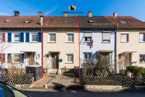 Vorderansicht - Einziehen & wohlfühlen: gepflegtes Reihenmittelhaus mit Garten