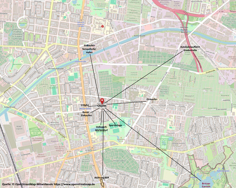Umgebungskarte - 3 Zimmer Etagenwohnung zum Kaufen in Berlin
