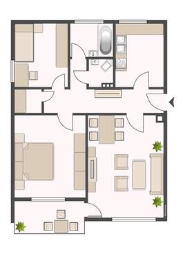 3 Zimmer, rechts - 