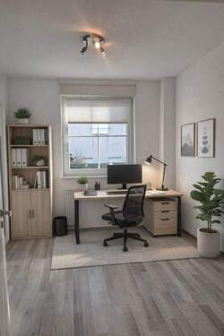 Homeoffice im Erdgeschoss (Möbel sind virtuell eingefügt) - 
