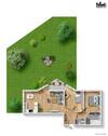 Wohnungsgrundriss mit Gartenanteil - 