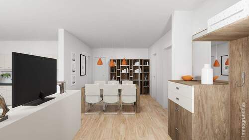 Wohn-Essbereich - Illustration - Etagenwohnung in Ühlingen-Birkendorf zum Kaufen