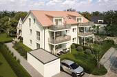 Außenvisualisierung Balkonseite - Charmante 3-Zimmer-Neubauwohnung in Gaildorf!