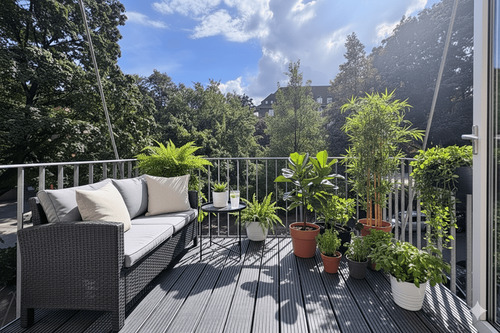 Balkon - DENKMAL und MODERNE im EINKLANG - Wohnung im Palais Averhoffstraße