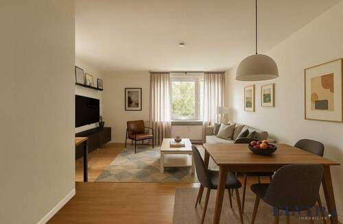 Wohn-/Essbereich Staging - 2 Zimmer Etagenwohnung zum Kaufen in München