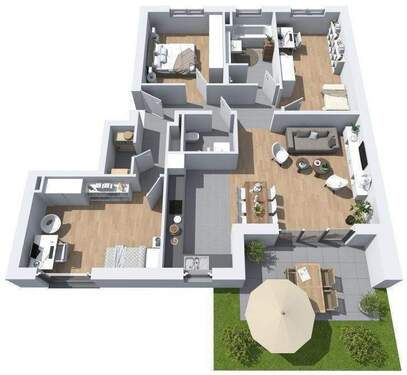 4 ZKBB mit Garten - 4 Zimmer Terrassenwohnung zum Kaufen in Wiesbaden