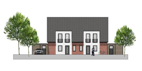 Frontansicht - Schlüsselfertige NEUBAU-Doppelhaushälften in Marklohe-Lemke