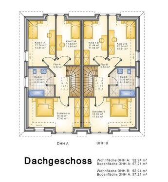 Dachgeschoss - Doppelhaushälfte mit 118,00 m² in Jade zum Kaufen