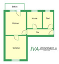 Grundriss - Etagenwohnung mit 51,00 m&sup2; in Riesa zur Miete