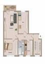 Grundriss 3 Raumwohnung - 