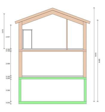 ein PlanEntwurf von 4 - hier: SCHNITT - 