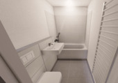 Badezimmer nach Sanierung - 3 Zimmer Etagenwohnung in Cölpin