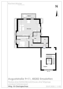 Whg 10 _ Dachgeschoss-1 - 2 Zimmer Etagenwohnung in Emsdetten
