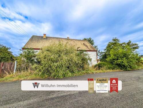 Ansicht altes Haus - Idyllisches Grundstück in Alleinlage: Neu bauen oder alte Bausubstanz verwenden!