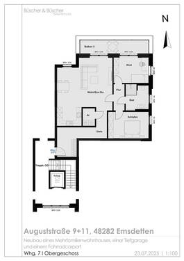 Whg 7 _ Obergeschoss-1 - 3 Zimmer Etagenwohnung in Emsdetten