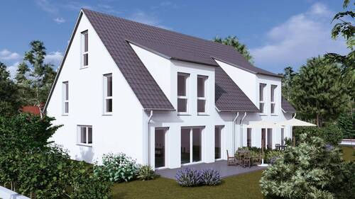 Perspektive Süd-West - 5 Zimmer Doppelhaushälfte in Eckental