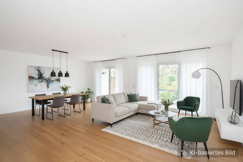 Wohn-/Essbereich visualisiert - 3 Zimmer Etagenwohnung in Dreieich