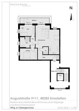 Whg 6 _ Obergeschoss-1 - 3 Zimmer Etagenwohnung in Emsdetten