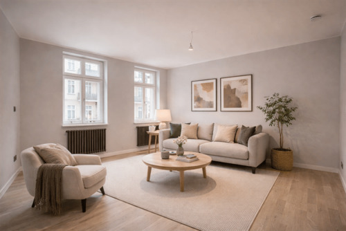 Wohnzimmer - Etagenwohnung in Berlin zum Kaufen