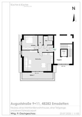 Whg 9 _ Dachgeschoss-1 - 2 Zimmer Etagenwohnung in Emsdetten