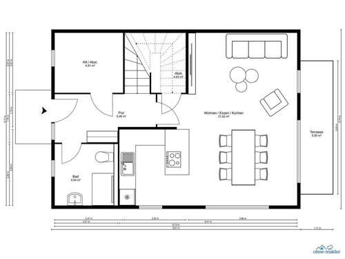 Erdgschoss - 4 Zimmer Doppelhaushälfte zur Miete in Hamburg