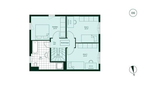 Komfortabel geschnittenes Obergeschoss - 