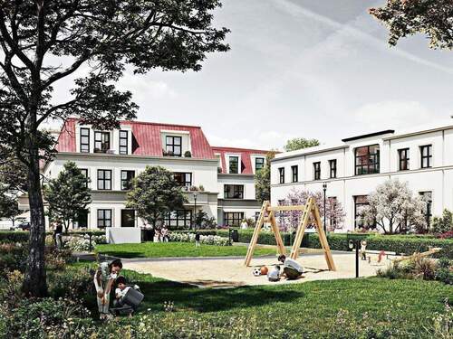 Palais Stahnsdorf Innenhof mit Kinderspielplatz un - Etagenwohnung mit 90,60 m&sup2; in Stahnsdorf zum Kaufen