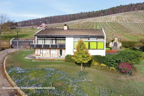 ücksansicht visualisiert - Architektenhaus mit Freifläche in herrschaflicher Lage und traumhafte Aussicht