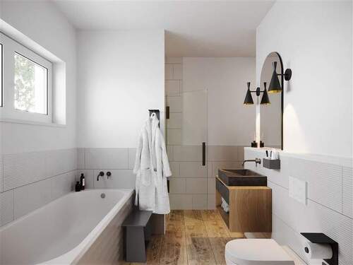 Bad - Doppelhaushälfte mit 117,30 m&sup2; in Bernau bei Berlin zum Kaufen