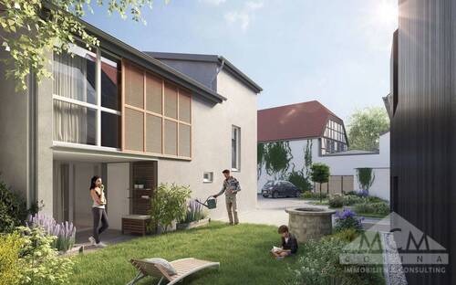 Gartenseite - #VERMITTELT#Oase in der Metropole - Charmantes 2016 kernsaniertes Fachwerkhaus mit Neuanbau in top Lage in F-BE