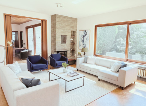 Wohnzimmer mit Kamin - 