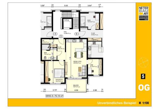 Whg. 5, Obergeschoss.jpg - 2 Zimmer Etagenwohnung in Nürnberg