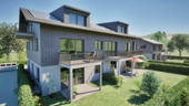 Gartenansicht - Neubau 2 - Zimmer Wohnung mit großem Südbalkon