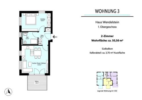 Wohnung 3 - 2 Zimmer Etagenwohnung in Brannenburg