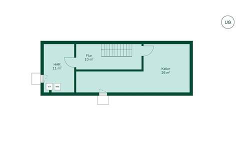 Zusätzlicher Stauraum bietet der eigene Keller - 