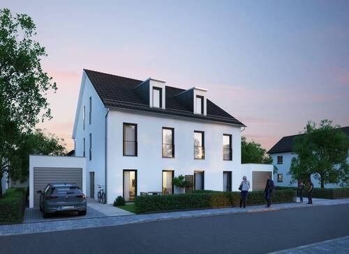 Straßenansicht - 4 Zimmer Doppelhaushälfte zum Kaufen in München
