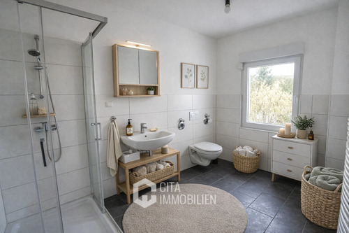 Badezimmer 1 - Mehrfamilienhaus, Wohnhaus mit 212,70 m&sup2; in Hochheim am Main zum Kaufen