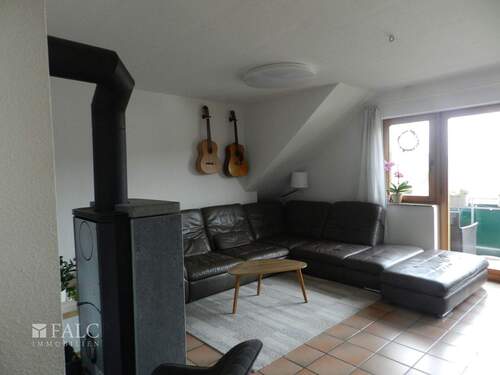 Wohnzimmer, Kaminecke - Etagenwohnung mit 84,00 m&sup2; in Collenberg zum Kaufen