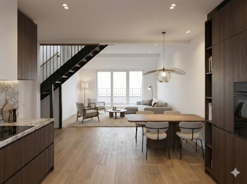 Raumperspektive WE 1 - Erste Reihe, oberste Etage: High End am Kranoldplatz