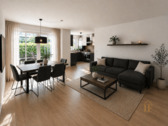 Wohn- und Essbereich visualisiert - 2 Zimmer Etagenwohnung zum Kaufen in München
