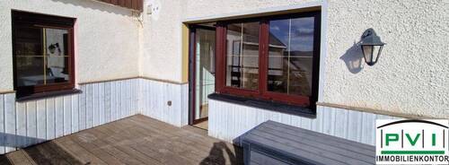 Terrasse-Wohnzimmerzugang - 3 Zimmer Etagenwohnung zur Miete in Breitenbrunn/Erzgebirge