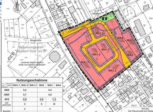Ausschnitt aus B-Plan - Grundstück in Bendorf zum Kaufen