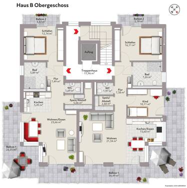 Haus B Obergeschoss - 